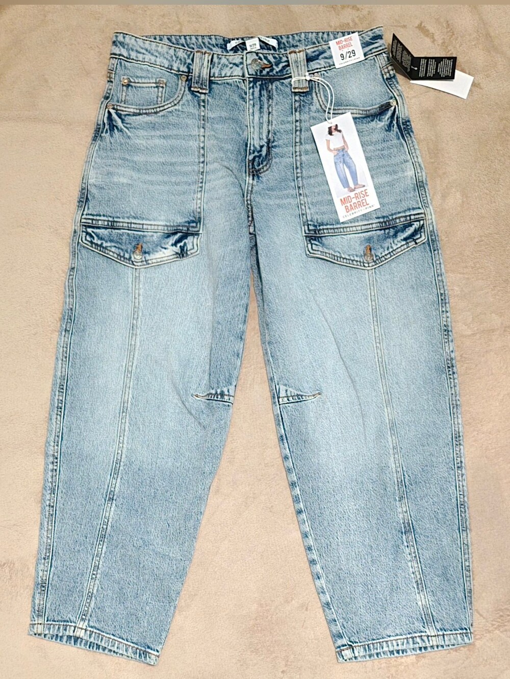 Celebrity Pink Mid-Rise Barrel Jeans Size 9